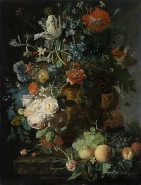 Naturaleza muerta con flores y frutas 4 Jan van Huysum Pinturas al óleo
